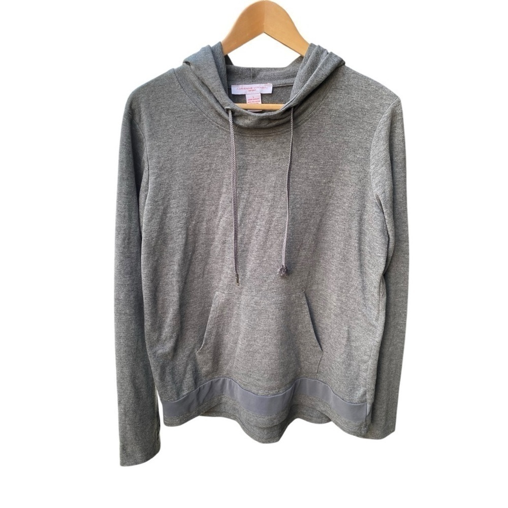 Adrienne Vittadini Women's High Neck Long Sleeve Gray Hoodie I Size: L